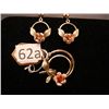 Image 1 : Krementz Multi-Toned Gold Rose Pin and Unmarked Multi-Toned Gold Rose Earrings