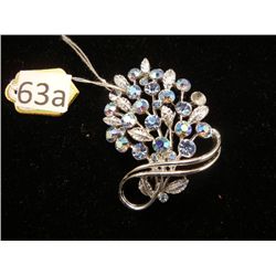 Lisner Brooch w/ Blue Gemstones