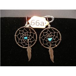 Dreamcatcher Earrings w/ Turquoise Stones