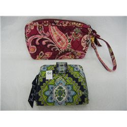 2 Vera Bradley Wallets: Navy & Green; Purple & Pink