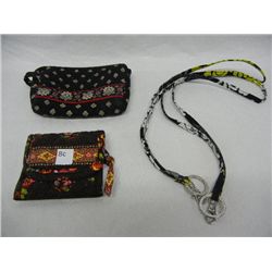 2 Vera Bradley Wallets: Black & Red; Brown, Red, & Yellow