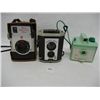 Image 1 : Kodak Brownie Bull's Eye Camera w/ Case, Savoy Camera, and Kodak Brownie Reflex Synchro Model Camera