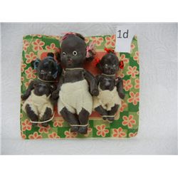 3 Black Memorbilia Dolls, Made in Japan