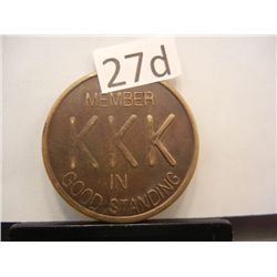 KKK Member in Good Standing Coin