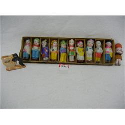 Bisque Dolls of the World Collection and Small Black Memorbilia Figurine, Both made in Japan, and Sm