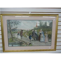 Large Framed Colonial Scene