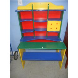 Child's Red, Blue, Green, and Yellow Book Shelves