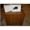 Image 1 : Sewing Machine Cabinet w/ New Home Sewing Machine