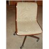 Image 1 : Wood and Upholstered Swivel Chair