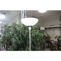 6' TALL SS FLOOR LAMP WITH FROSTED GLASS SHADE