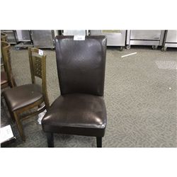 DARK BROWN LEATHER RESTAURANT CHAIR