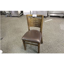 WOODEN BACK WITH PADDED SEAT RESTAURANT CHAIR