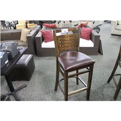 WOODEN BACK WITH PADDED SEAT BAR STOOL