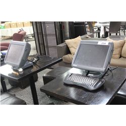 POS SYSTEM WITH COMPUTER AND 2 MICROS TOUCH SCREEN MONITORS,