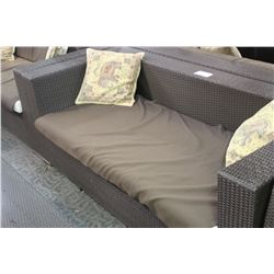 6' RATTAN PATIO SOFA WITH CUSHIONS