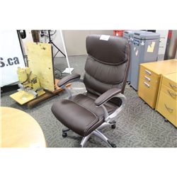 DARK BROWN LEATHER HIBACK EXECUTIVE CHAIR