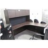 Image 1 : DARK WOOD CORNER DESK WITH HUTCH