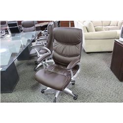 DARK BROWN LEATHER HIBACK EXECUTIVE CHAIR