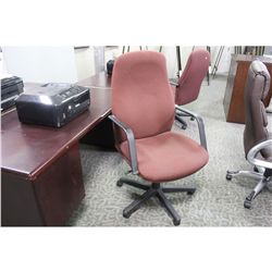 BURGUNDY HIBACK OFFICE CHAIR