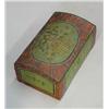 Image 2 : DECORATED DOCUMENT BOX WITH DOME TOP. Old decoration includes green floral panels with a basket o…