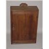 Image 1 : COUNTRY HANGING CUPBOARD. Pine with areas of the original red wash. Square cut nails. One raised …