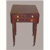Image 1 : SHERATON TWO-DRAWER STAND WITH DROP LEAVES. Mahogany and mahogany veneer with an old finish. Turn…