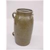 Image 1 : TWO PIECES OF SOUTHERN POTTERY. Redware with green ash glaze. Jug with incised lines around the s…