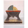 Image 3 : THREE TOYS. Tin windup train engine. Red and yellow lithograph designs. A few dents, non-working.…