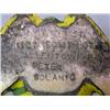Image 2 : ADVERTISING BRASS FROG. Original green and yellow paint. Underside is stamped with an address in …