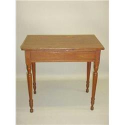 COUNTRY SHERATON  ONE-DRAWER WORK TABLE. Birch and butternut with a reddish brown finish and pine…