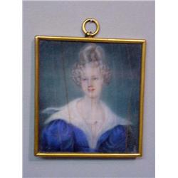 MINIATURE ON IVORY. Well-done portrait of a woman identified as  Frances Dehon born 1805, died 18…