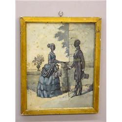 FRAMED SILHOUETTE OF A MAN AND WOMAN. Signed at the lower right  G. Atkinson, 1840  and has his l…