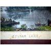 Image 2 : HANDCOLORED LITHOGRAPH BY "CURRIER & IVES". Small folio "Sylvan Lake." C#5939. Man in rowboat, co…