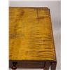 Image 2 : HEPPLEWHITE STYLE DROP LEAF STAND IN CURLY MAPLE. Mellow golden brown color. Older top and leaves…
