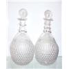 Image 1 : TWO BLOWN 3-MOLD DECANTERS. Both are clear GII-34. Applied beveled rings on necks (one has two, o…
