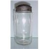 Image 1 : RARE SMALL BLOWN GLASS CANISTER. Nice, small size with a tin lid. 2 1/2"d. 5 1/2"h.…