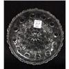 Image 4 : FOUR CLEAR LACY GLASS TODDIES. Pictured is an unusual chase scene with a dog and deer, 6 1/2"d. A…
