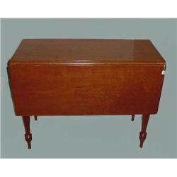 COUNTRY SHERATON DROP LEAF TABLE. Refinished cherry. Beautifully turned legs with one-board top a…