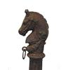 Image 2 : PAIR OF ORNATE CAST IRON HITCHING POSTS. Old surface rust with areas of dark green paint. Reeded …