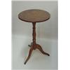 Image 1 : COUNTRY CANDLESTAND. Refinished cherry. Serpentine shaped legs with a ring turned column. One-boa…