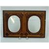 Image 1 : TRAMP ART DOUBLE PICTURE FRAME. Tiered chip carved molding with diamond blocks. Woods with multic…