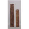 Image 1 : TWO CARVED COOKIE BOARDS. One is walnut with dark old finish and figures of a queen and a gentlem…