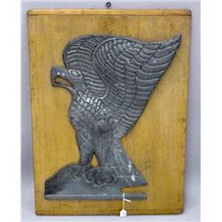 PUNCHED TIN EAGLE ORNAMENT. Eagle has wings raised over his head, talons resting on a cloud. Nice…