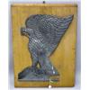 Image 1 : PUNCHED TIN EAGLE ORNAMENT. Eagle has wings raised over his head, talons resting on a cloud. Nice…