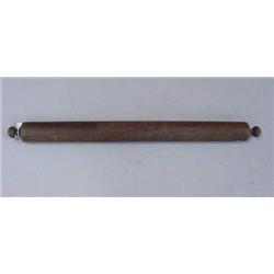 LARGE WALNUT ROLLING PIN. Small, turned, round handles on either end. Very good color. 29 1/2"l.…