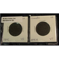 101. 1896 & 1898H Canada Large Cents. VF.