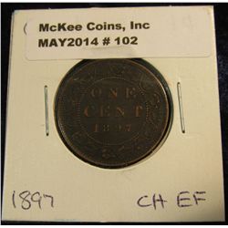 102. 1897 Canada Large Cent. Choice EF.