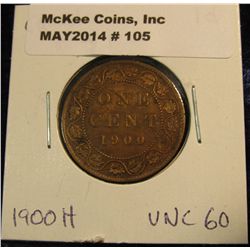 105. 1900H Canada Large Cent. Unc 60.