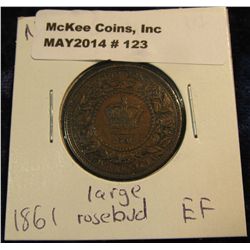 123. 1861 Nova Scotia Cent. Large rosebud. EF.