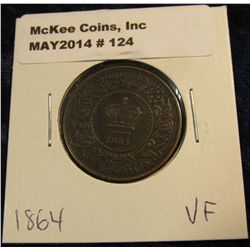 124. 1864 Nova Scotia Cent. VF 20.